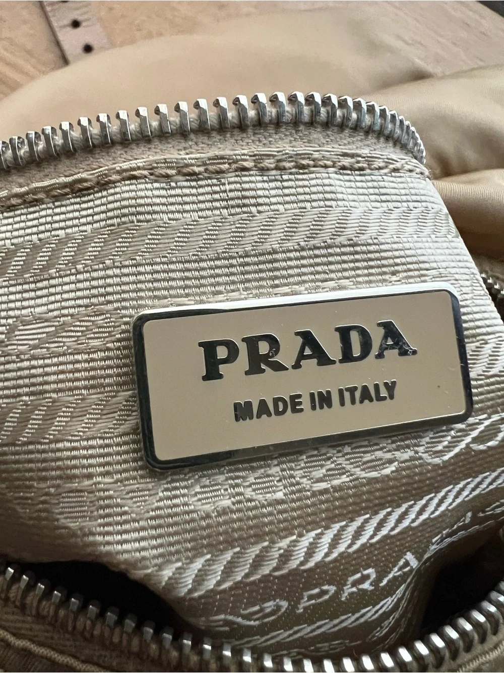 Prada Tan Nylon Messenger Bag with Adjustable Strap